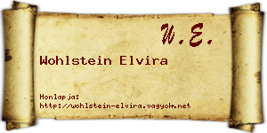 Wohlstein Elvira névjegykártya